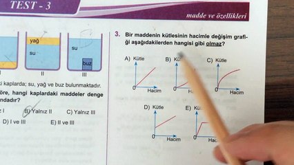 Fizik - Madde ve Özellikleri - Test 3
