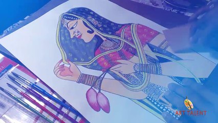 Bani Thani Radha | Water Color Painting | Speed Art