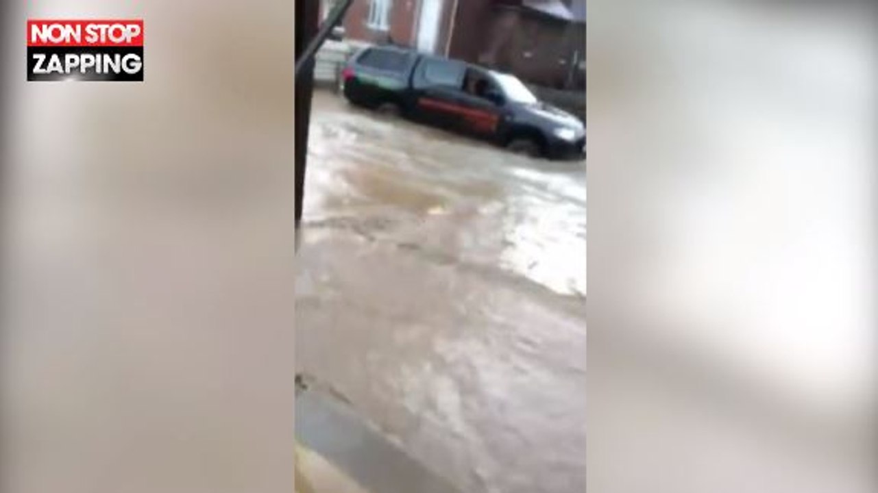 Belgique : Une femme perd ses nerfs quand une voiture passe dans sa rue inondée (vidéo)