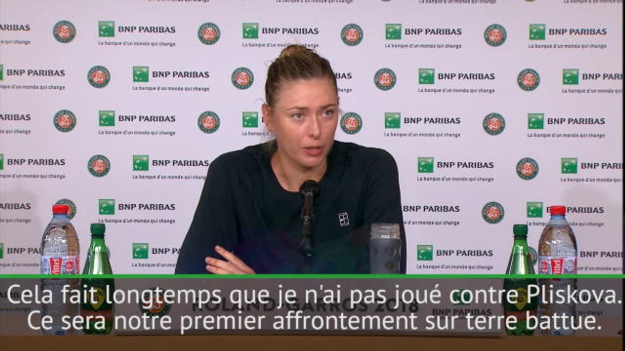 Roland-Garros - Sharapova espère jouer sur le Chatrier contre Pliskova