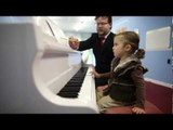 Mini Mozart learns to play the piano - aged 2