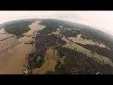 Aerial video of the flooding in Gloucestershire and Worcestershire