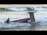 Captain Calamity strikes again at Towan Beach, Cornwall