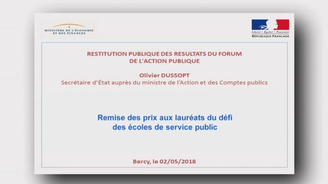 2 mai 2018 : Restitution nationale du Forum de l'Action publique - Remise des prix aux lauréats du Défi des écoles de service public