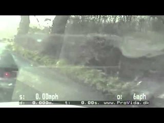 Brand new police 4x4 rammed by pick-up truck.