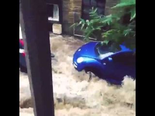 Flash flooding in Tormorden, West Yorkshire