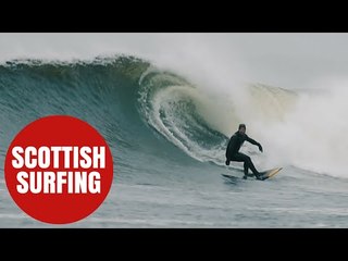 Surfers take advantage of the waves from Storm Jonas in Thurso