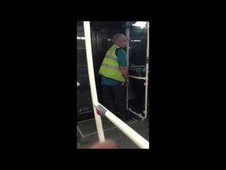 Bus driver caught urinating in his bus!