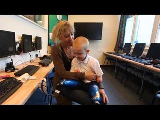 Quadruple amputee aged 5 gets Power Rangers legs