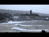 Penzance sea front hit by huge waves on 'Wild Wednesday'