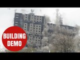 HUGE cloud of dust as 1970's Glasgow flats demolished