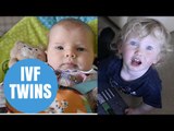 Couple celebrate having IVF twins 2 YEARS apart