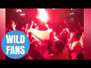 England and Belgium footie Fans Chanting Outside 'Waynes Bar' In Nice, France