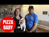 Mothers speaks about how she gave birth...outside DOMINOS PIZZA