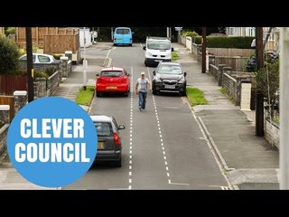 Council Paint Parking Lines Down Both Sides Of Narrow Road