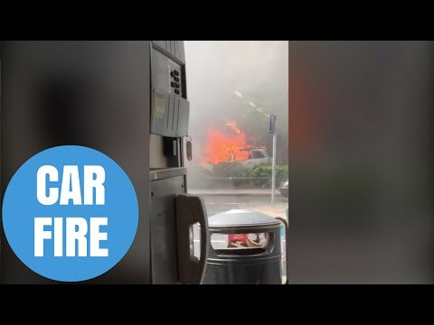 Vauxhall Zafira bursts into FLAMES at McDonald's Drive-Thru