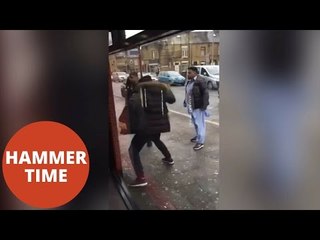 Man Smashes Takeaway Window And BMW With Hammer