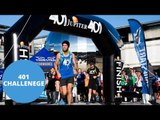 SWNS Video - Ben Smith crosses the finish line of his 401st Marathon in 401 days