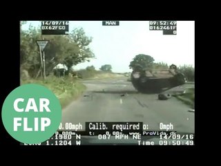 Car flips over after reckless driving
