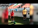 Jordi Alba Playing Awesome Ping Pong Football Game At His Kids Training Camp
