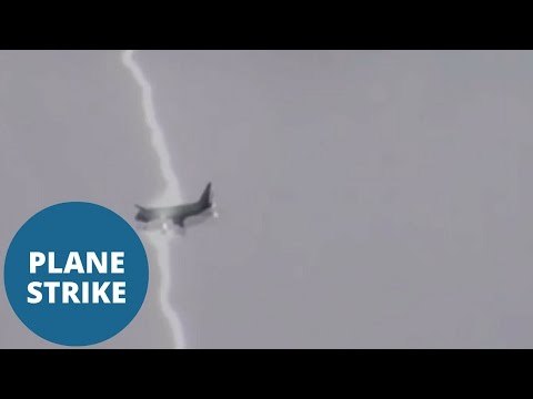 Plane struck by a bolt of lightning