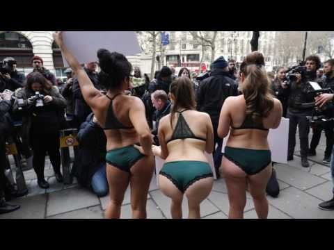 Trio of beauties pose in bikinis against use of crocodiles in fashion