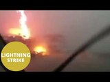 Dramatic video of lightning striking a moving truck in Russia