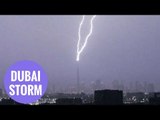 Lightning strikes over Dubai during storms
