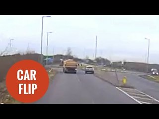 Mum flips car driving drunk with young son in back