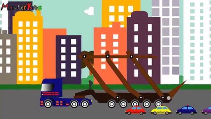 Big Rig Car Carrier Teaching Colors ➲ Learn Colours Taxi - Learning Colours Video for Children