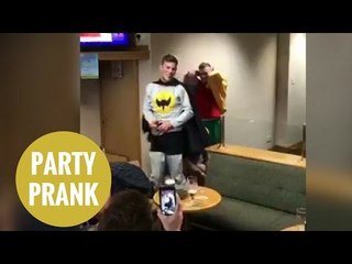 Footballers tricked into turning up at end of season party in fancy dress.