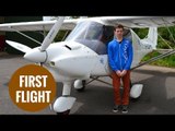 Teenager pilots first solo flight