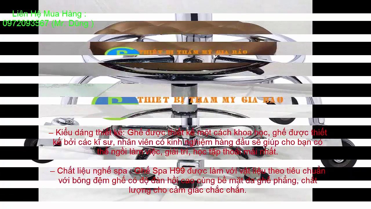 Ghế Nail Spa Có Đai H99 - Máy Thẩm Mỹ Spa Gia Bảo