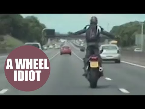 Idiot biker who took SELFIES while pulling wheelies on the motorway jailed for eight months