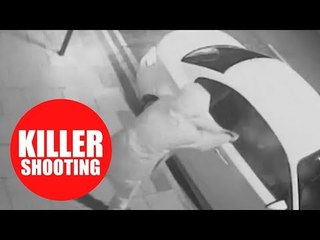 Shocking footage shows the moment a hitman blasted a man in the chest at point blank range