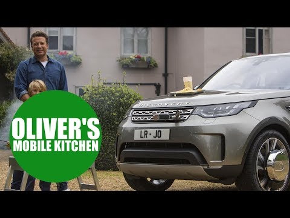 Jamie Oliver enters meals on wheels market after converting his Land Rover into a mobile kitchen