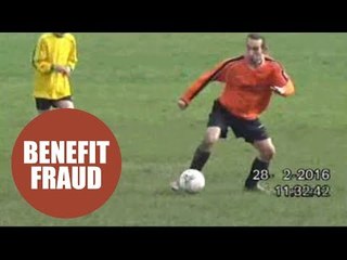 Benefits cheat who claimed he could barely walk secretly filmed playing up football