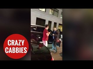 Cabbies caught punching each other during road rage
