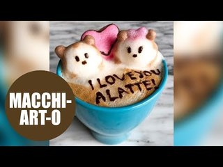 Espressionistic girl takes latte art to the next level