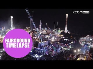 Timelapse shows derelict car park turned into amazing county fair