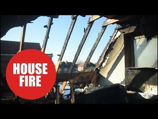 Elderly couple's home destroyed by huge blaze caused by stray firework hitting their home