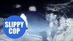Hilarious video of police officer falling over in the snow and bursting into laughter goes viral