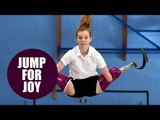 Schoolgirl becomes trampoline champion despite having both arms and legs amputated