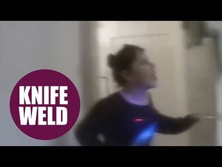 Police body cam captures moment woman pulls knife on ex partner