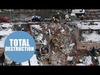 CCTV captures dramatic moment gas blast destroys two houses
