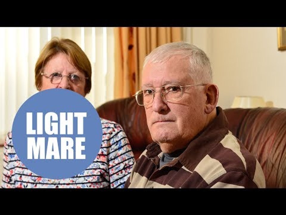 Old couple complaining to the council about their neighbours' Christmas lights