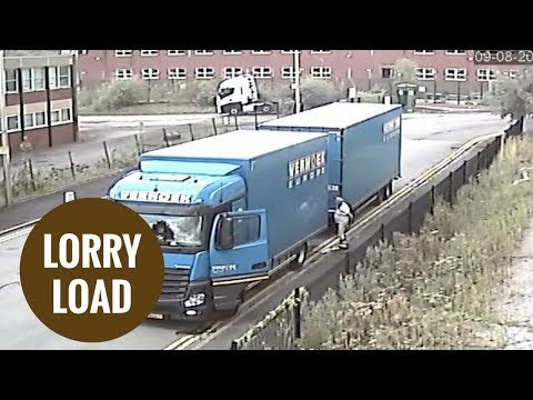 Lorry driver takes poo and then tosses the bags over a fence