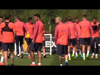 Barcelona's Full Training Session At St George's Park, Burton