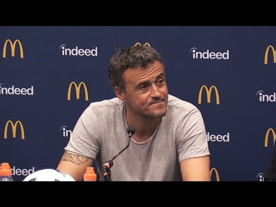 Press Conference With Barcelona Manager Luis Enrique Following Liverpool Loss