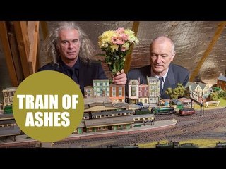 Model railway enthusiast is commemorated by his family by being put in his model train